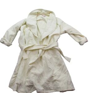 Moon Dance Women 3X Quilted Robe Pale‎ Yellow Shawl Collar Tie Waist 59177X